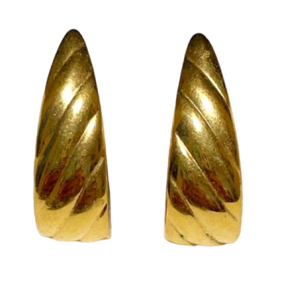 Vintage Jewelry - Vintage gold Monet textured crescent earrings